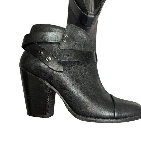 Rag & Bone Harrow Black Leather Ankle Boots | Size EU 40 -US 9.5 | Made in Italy - Picture 9 of 10